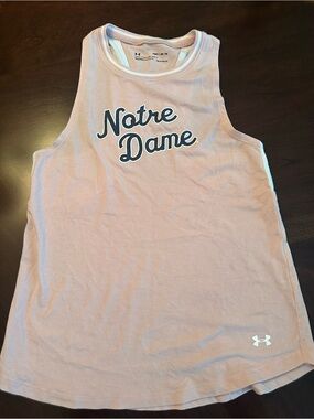 Under Armour Pink Tank Top with Navy 'Notre Dame' Script